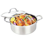 Brentwood B-DUH26L 6-Quart 3-Ply Hybrid Non-Stick Stainless Steel Dutch Oven with Glass Lid