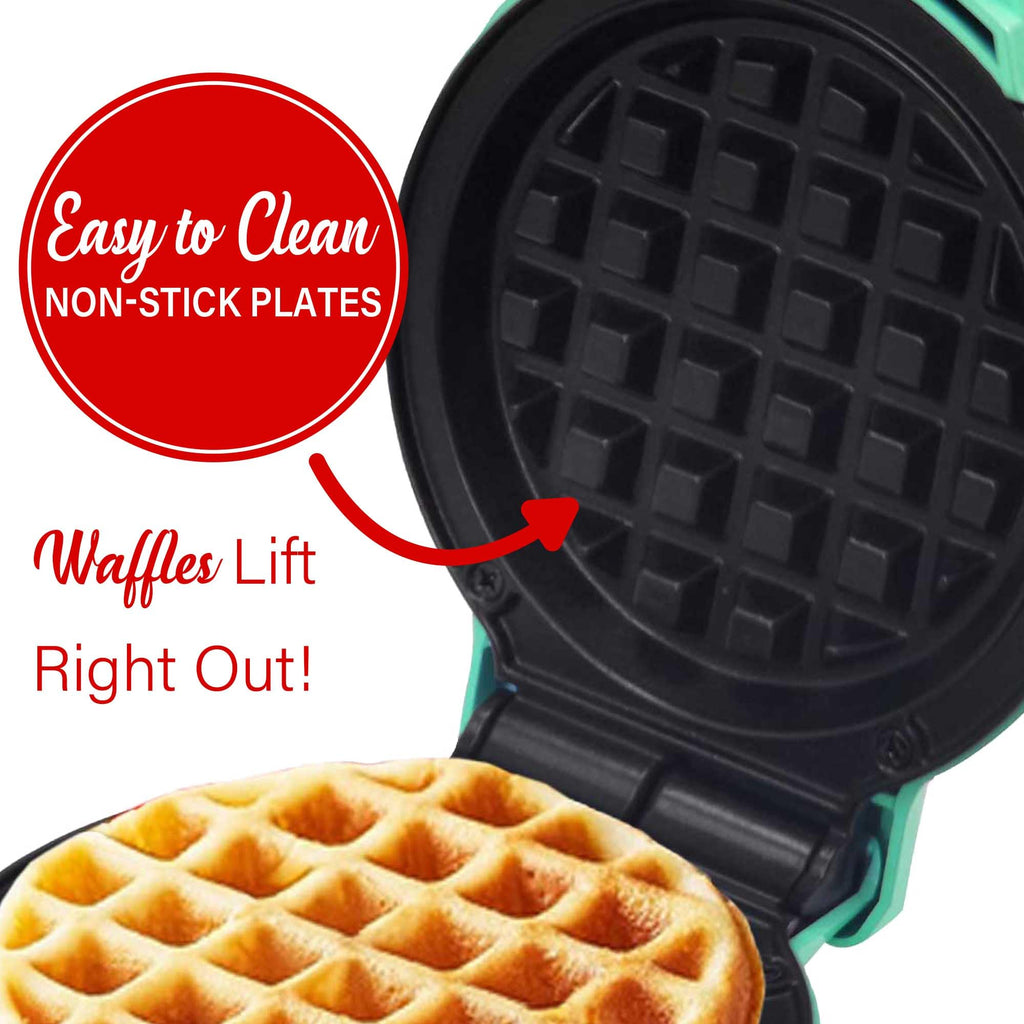 Brentwood TS-2141BL 5-Inch Non-Stick Mini Waffle Maker - Blue, 400W Multi-Use Maker for Waffles, Chaffles & Hash Browns