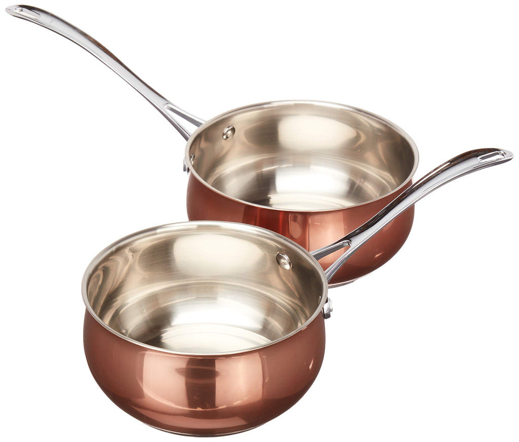 Oster Carabello 9-Piece Stainless Steel Cookware Set - Copper Finish, Induction Ready with Tempered Glass Lids