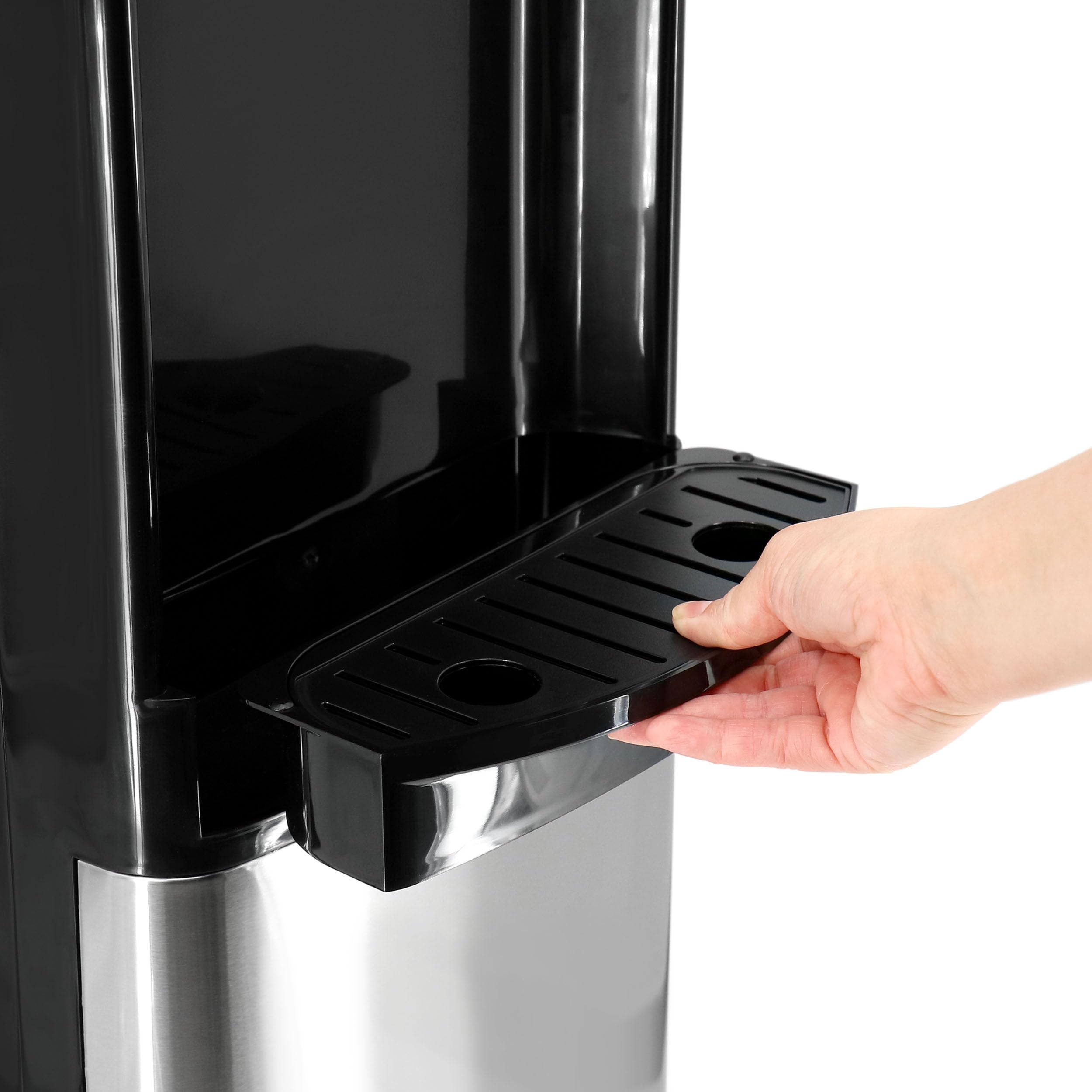 MegaChef Hot & Cold Water Dispenser – Stainless Steel 5-Gallon Top-Loading Cooler with Child Safety Lock
