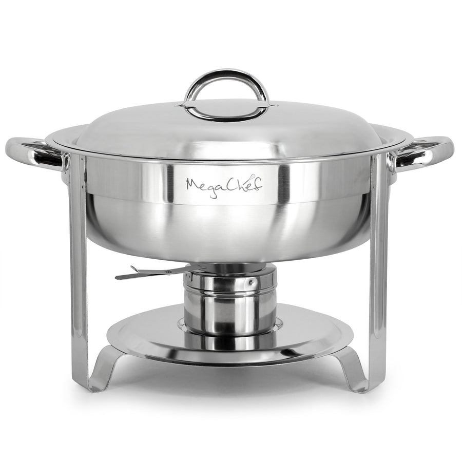 MegaChef Round Stainless Steel Chafing Dish and Food Warmer, 5.3 Quart