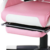 Gamefitz GF-2005 Gaming Chair, 250 lb Capacity, Pink & White