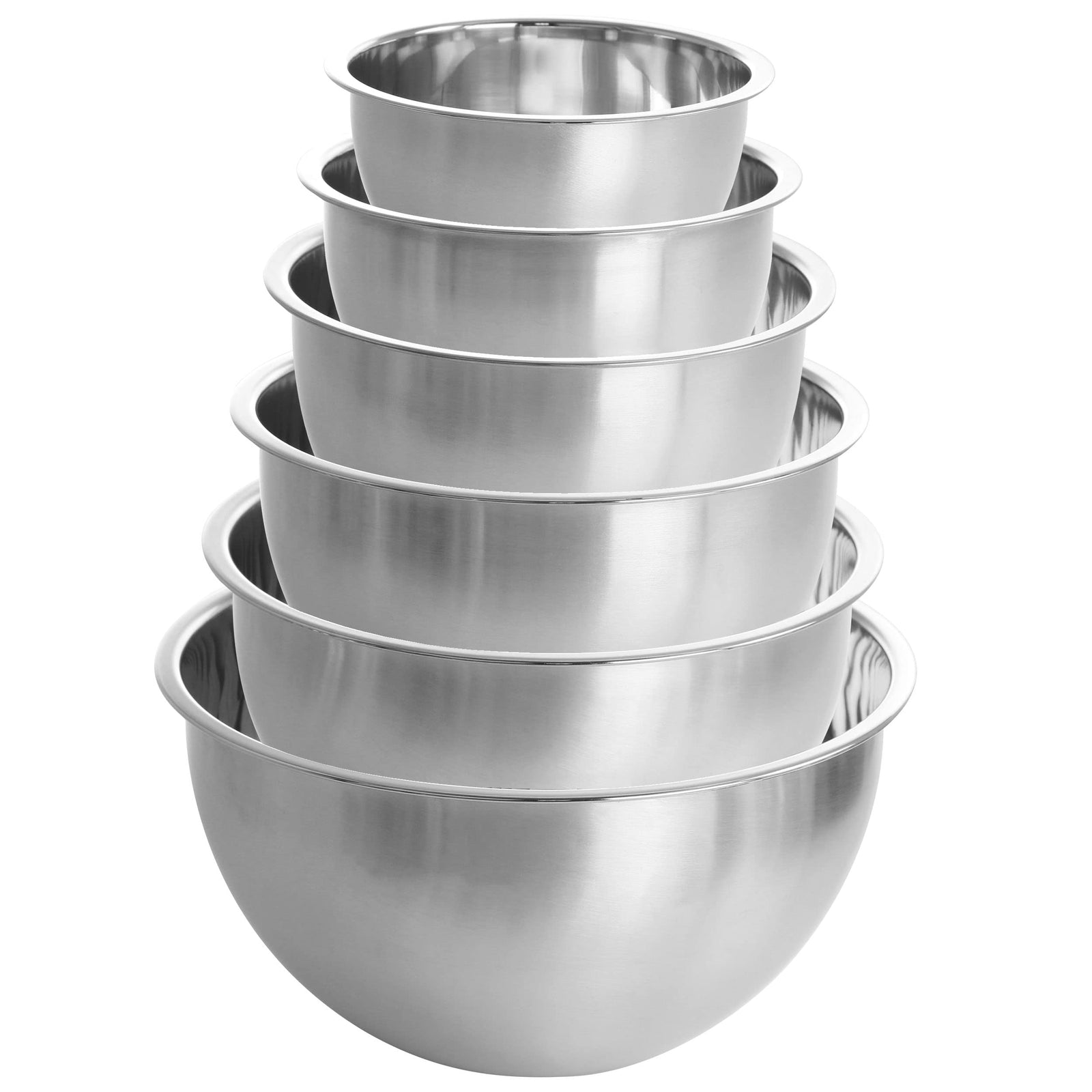 MegaChef 14-Piece Stainless Steel Prep Set, 6 Mixing Bowls + 4 Measuring Cups & 4 Measuring Spoons