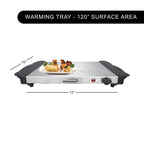 Brentwood BF-215 3-Quart 2-Pan Buffet Server & Warming Tray, Brushed Stainless Steel - Two 1.5 Qt Pans with Lids