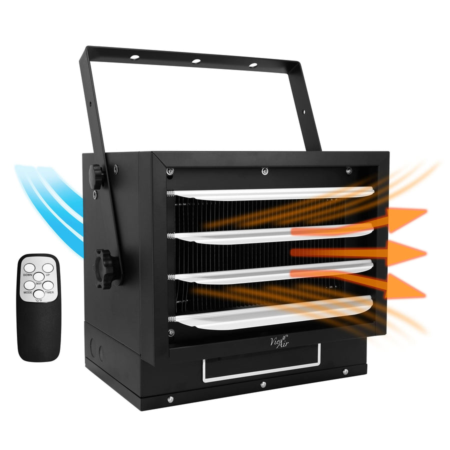 Vie Air 7500W 240V Hard-Wired Garage Heater with Remote, Matte Black