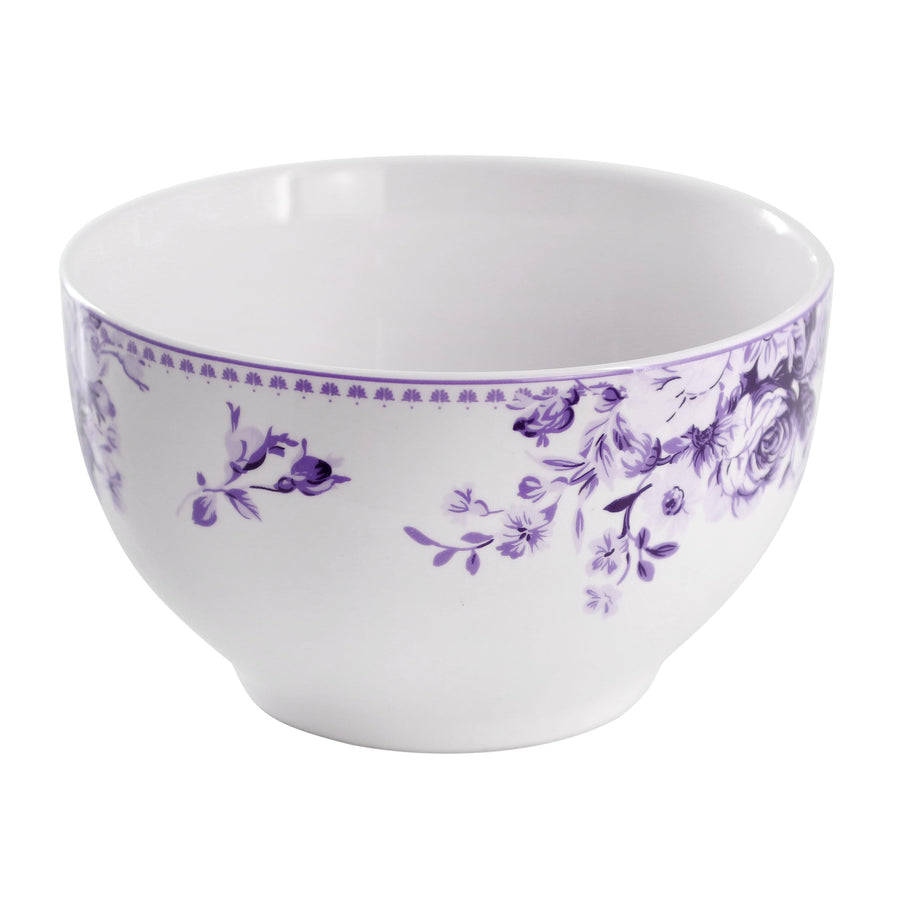 Elama Traditional Rose 16-Piece Purple Stoneware Dinnerware Set - Service for 4