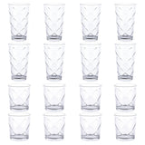Gibson Home Lattice Glassware Set, 16-Piece with 16 Oz Tumblers and 13.5 Oz Double Old Fashioned Glasses, Clear