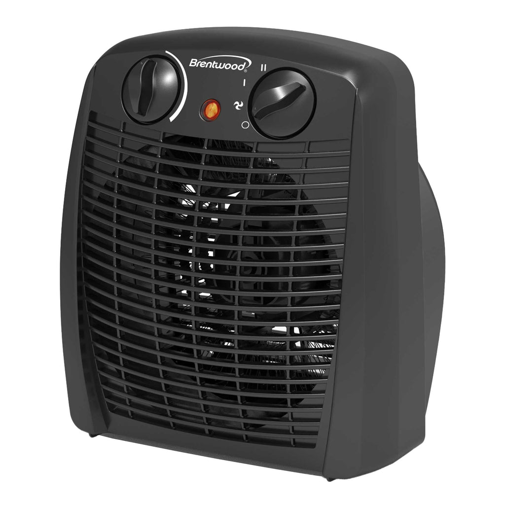 Brentwood H-F305BK 1500W Portable Electric Space Heater and Fan with Thermostat - Black