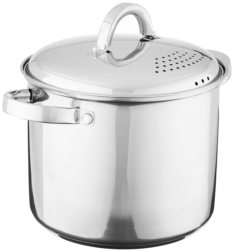 Oster Sangerfield 5-Quart Stainless Steel Pasta Pot with Steamer Insert and Locking Strainer Lid