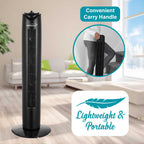 Brentwood F-32TBK 32-Inch 3-Speed Oscillating Tower Fan, Black - 2-Hour Timer, Carry Handle, cULus