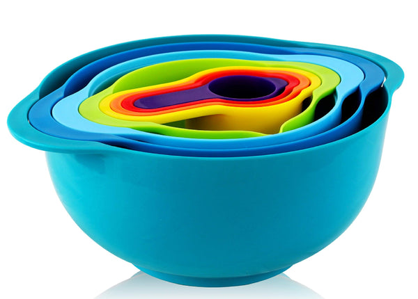 MegaChef Stackable Mixing Bowl & Measuring Cup Set, BPA-Free