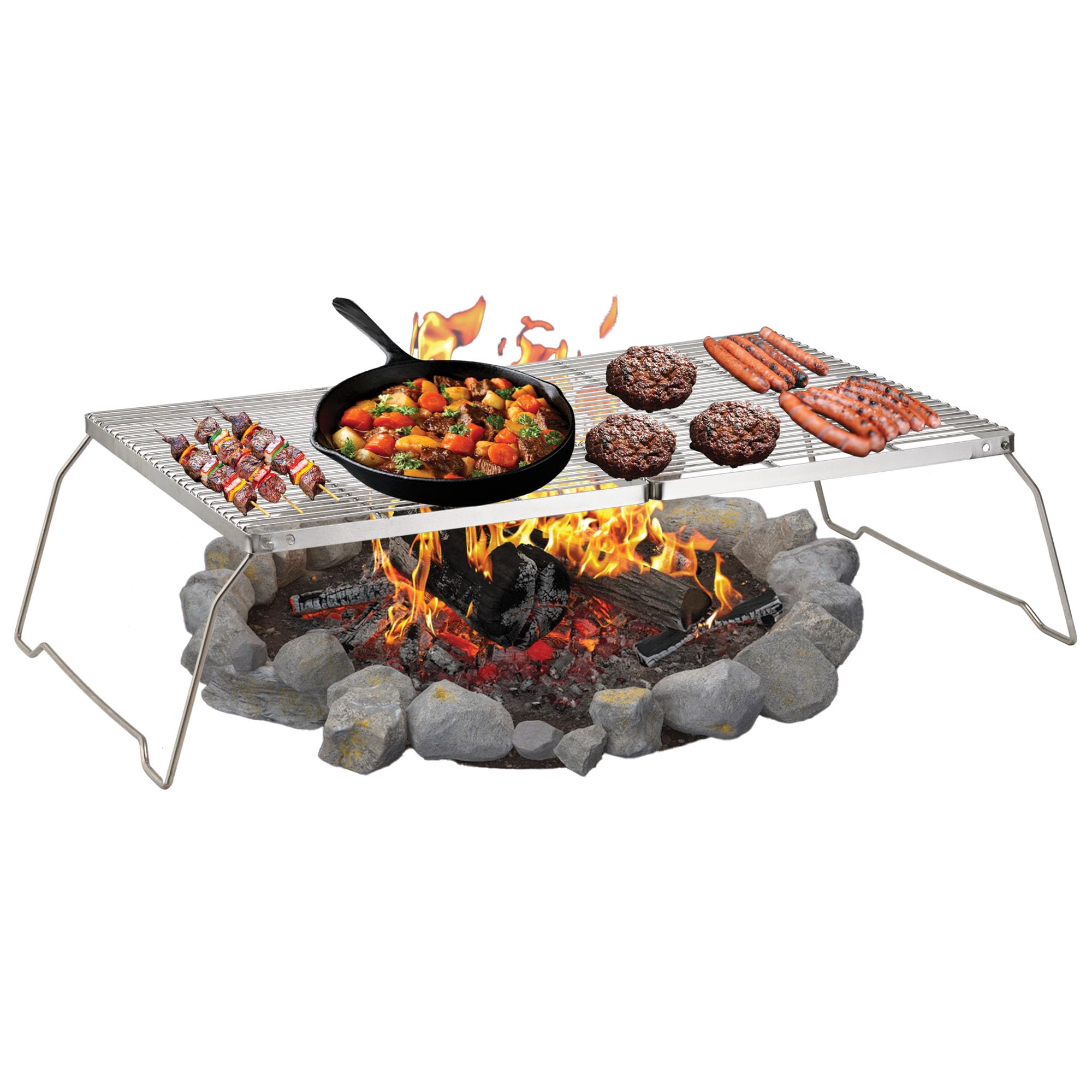 Brentwood BB-17X25SS stainless steel folding campfire grill grate