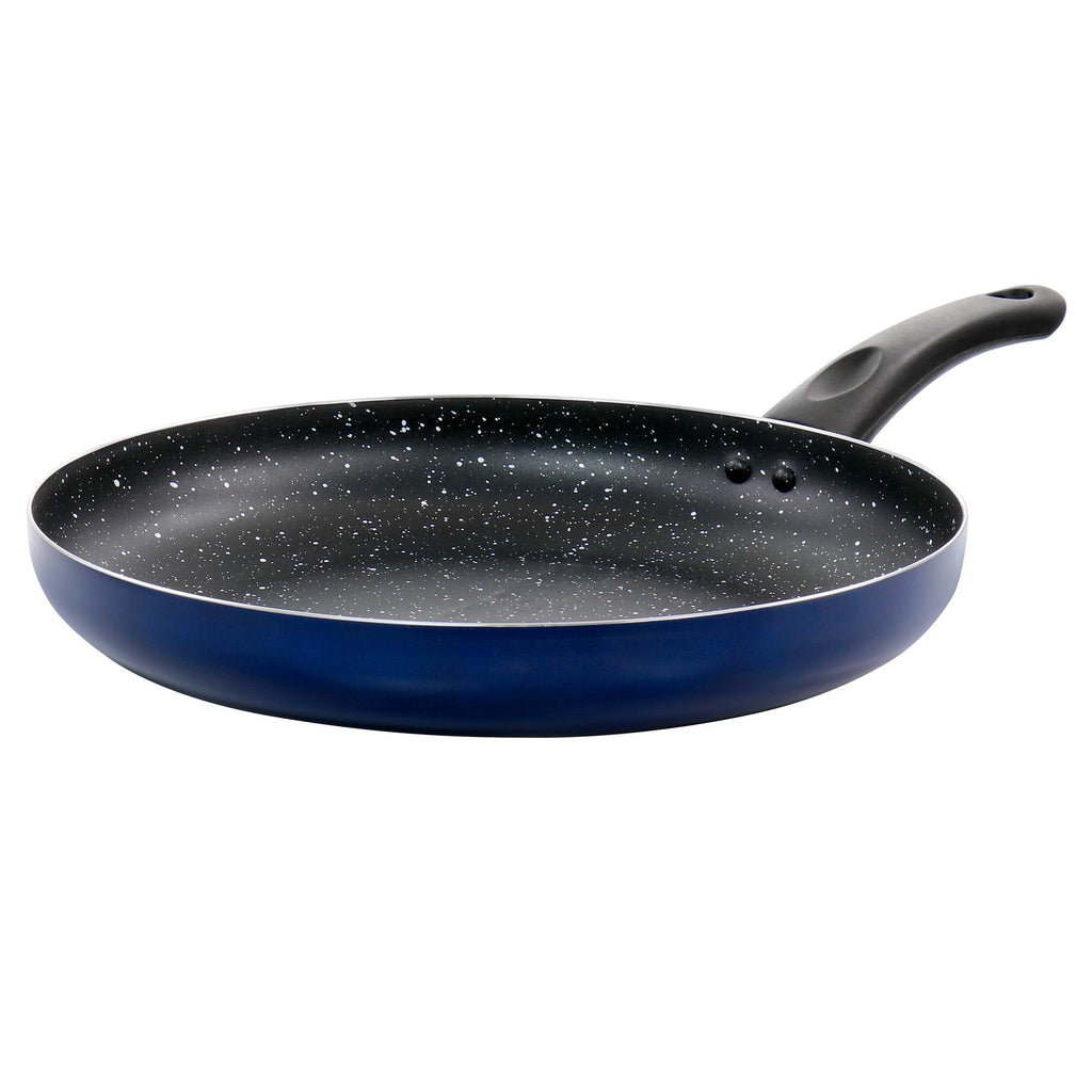 Oster Luneta 11.5-inch blue nonstick aluminum frying pan with cool-touch handle