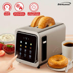 Brentwood TS-228DS 1100W Touch Screen 2-Slice Digital Toaster with Extra Wide Slots - Stainless Steel