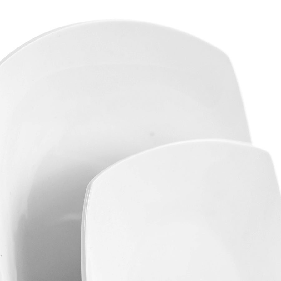 Elama Bishop 16 Piece White Porcelain Dinnerware Set