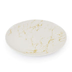 Elama Fine Marble 16-Piece Stoneware Dinnerware Set – Gold & White Marble Pattern with Glossy Glaze, 4 Plates, 4 Salad Plates, 4 Bowls & 4 Mugs (Service for 4)
