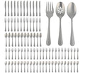 Gibson Home Sinta 87-Piece Stainless Steel Flatware Set with Bead Border Design – Polished Service for 12