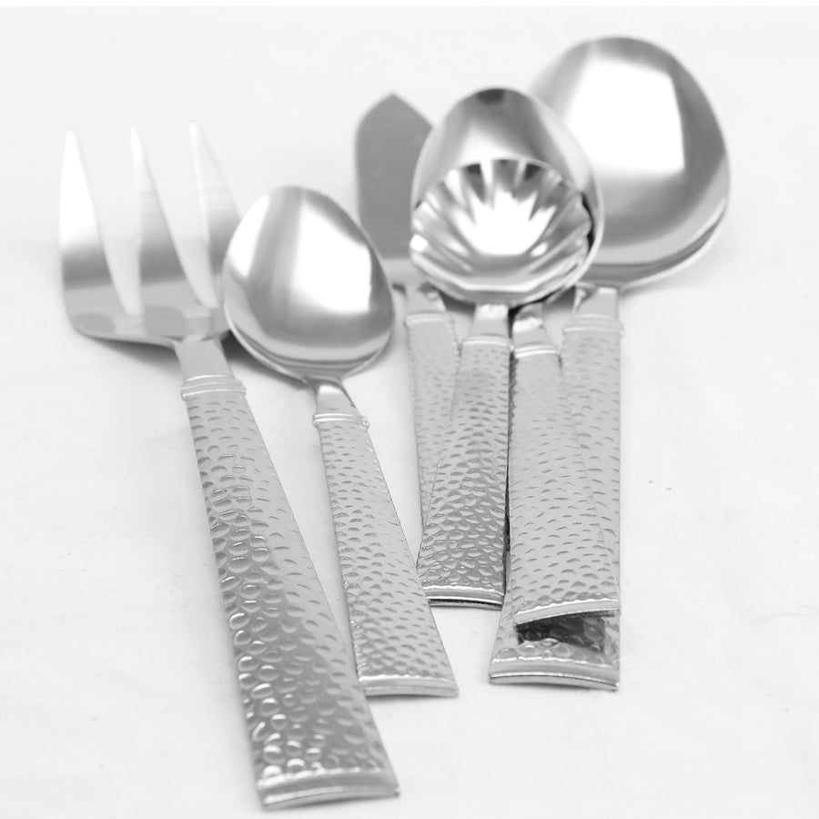 Gibson Home Prato 45-Piece Hammered Handle Stainless Steel Flatware Set, Service for 8