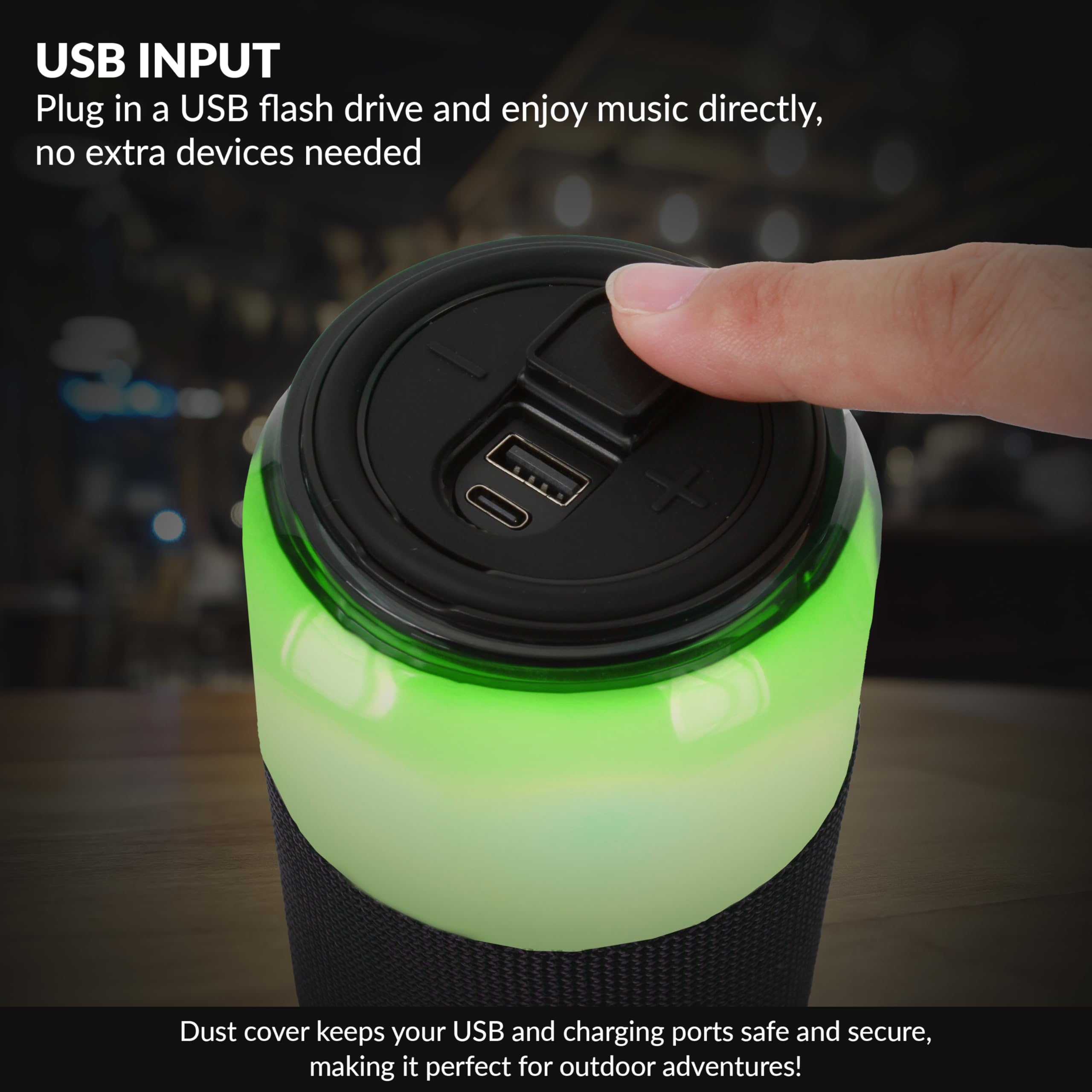 SuperSonic SodaBoom SC-2335BT Bluetooth 5.4 LED Speaker - Black, 10W, TWS