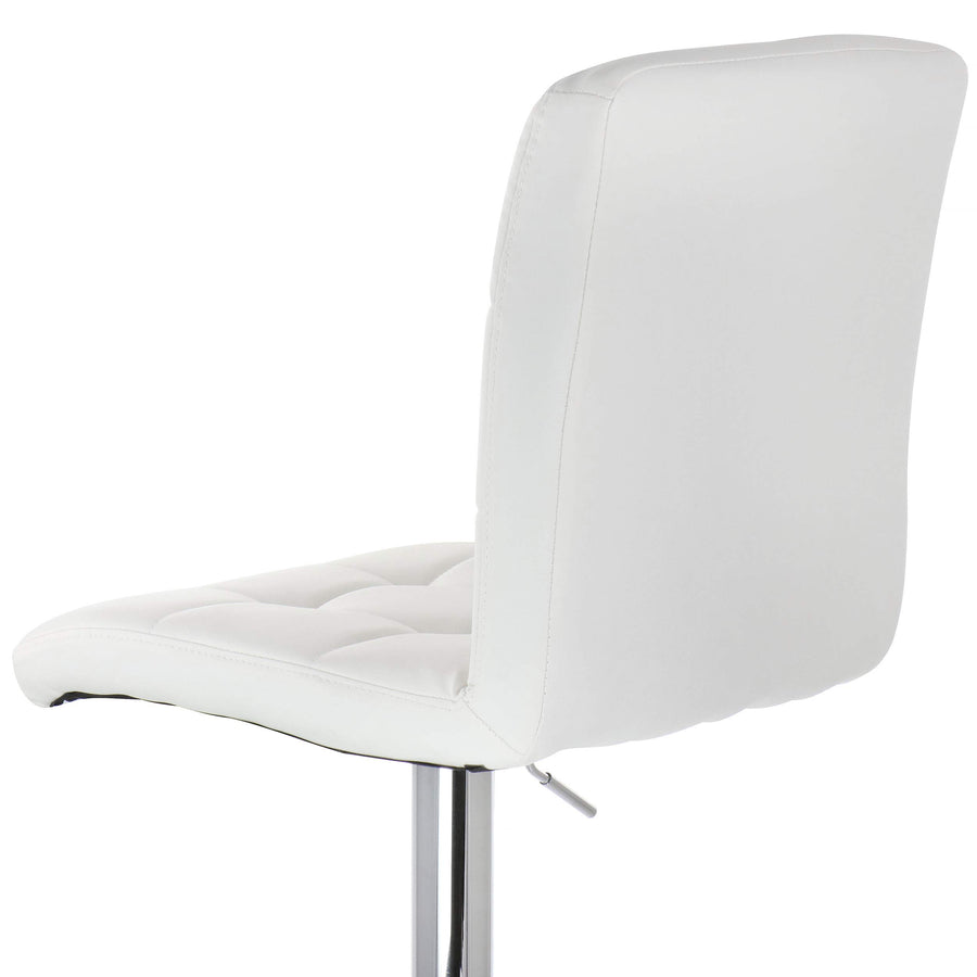 Elama ELM02-708WHT Square Tufted Faux Leather Swivel Bar Stools, White, Set of 2