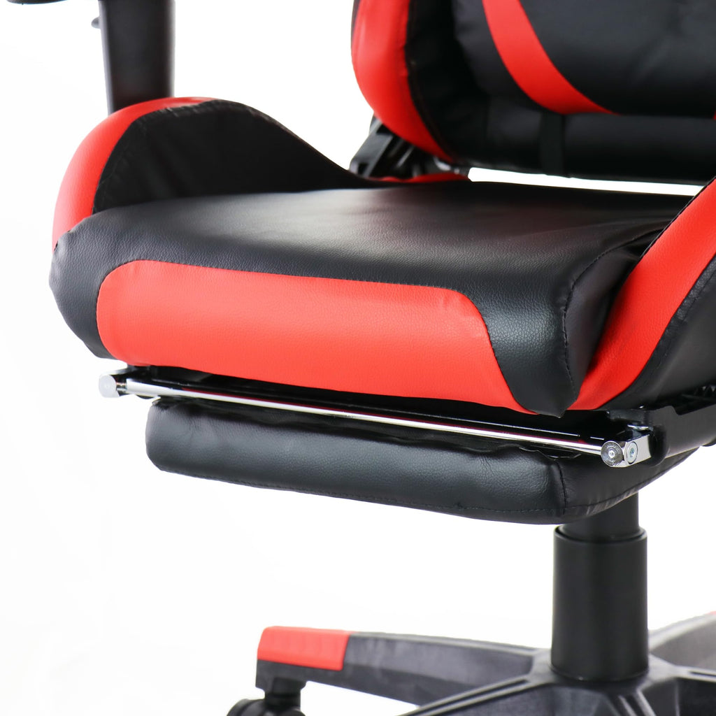Gamefitz GF-2002 Ergonomic Gaming Chair – Adjustable High-Back Racing-Style Office Chair (Black & Red)