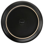 Elama Paul 6 Piece Stoneware Dinner Plate Set in Matt Black with Gold Rim