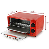 MegaChef 2-Slice Countertop Toaster Oven with Timer, Candy Red