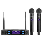 SuperSonic SC-910VHF dual-channel VHF wireless microphone system with two handheld mics, receiver and aluminum case