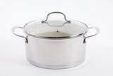 Gibson Cuisine Gleaming 7-Piece Stainless Steel Cookware Set with Ceramic Nonstick Interior