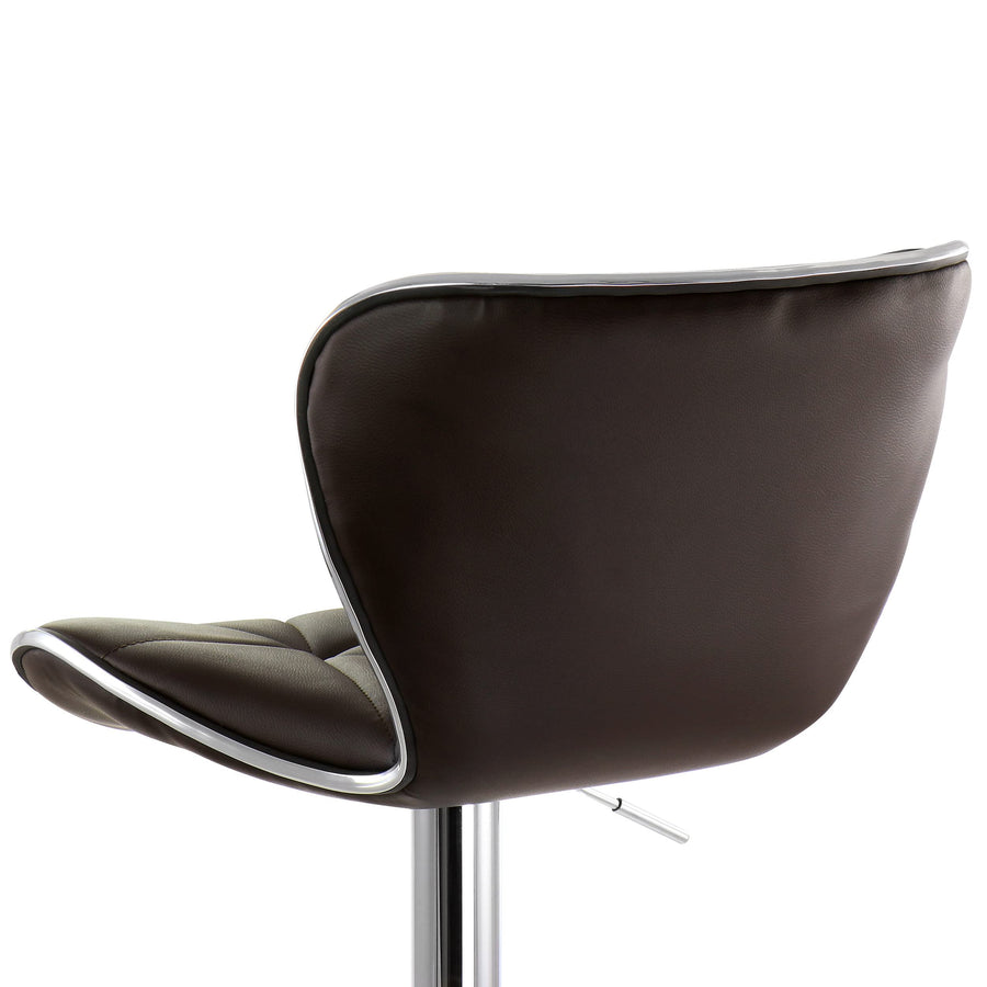 Elama ELM-712 Diamond Tufted Faux Leather Bar Stools, Brown, Set of 2