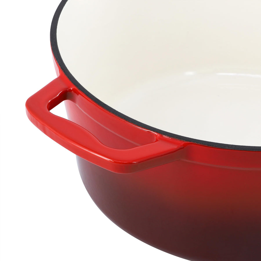 MegaChef 5-Quart Enameled Cast Iron Casserole with Lid, Red