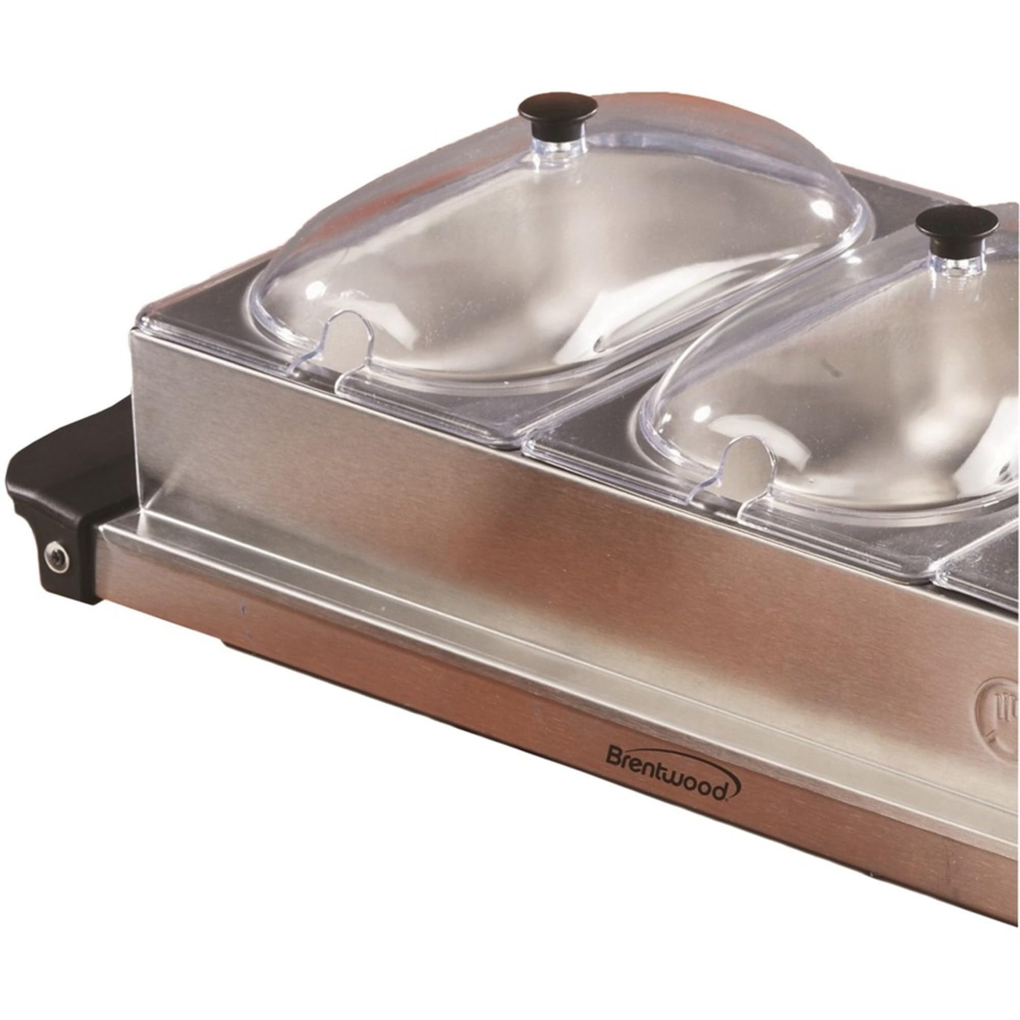 Brentwood BF-315 4.5-Quart Triple Buffet Server and Warming Tray, Stainless Steel