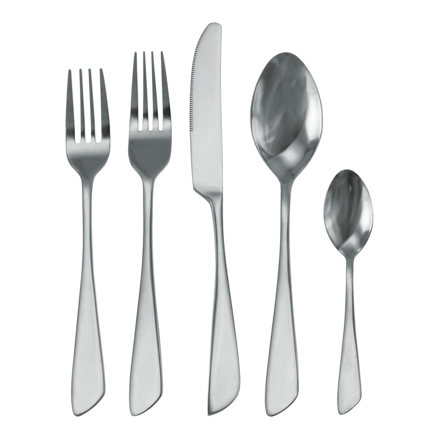 MegaChef Gibbous 20-Piece Stainless Steel Flatware Set, Service for 4, Silver