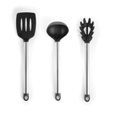 MegaChef 14-Piece Silicone and Stainless Steel Kitchen Utensil Set, Gray (13 Tools + Storage Canister)