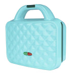 Brentwood TS-239BL Couture Purse Non-Stick Dual Waffle Maker – Blue Designer-Look Iron with Locking Handle