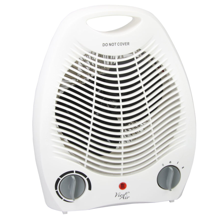 Vie Air 1500W Portable Ceramic Fan Heater, Adjustable Thermostat, White