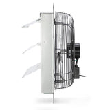 Vie Air 12 Inch Aluminum Shutter Exhaust Fan with Power Cord, Wall-Mount Ventilation, Silver