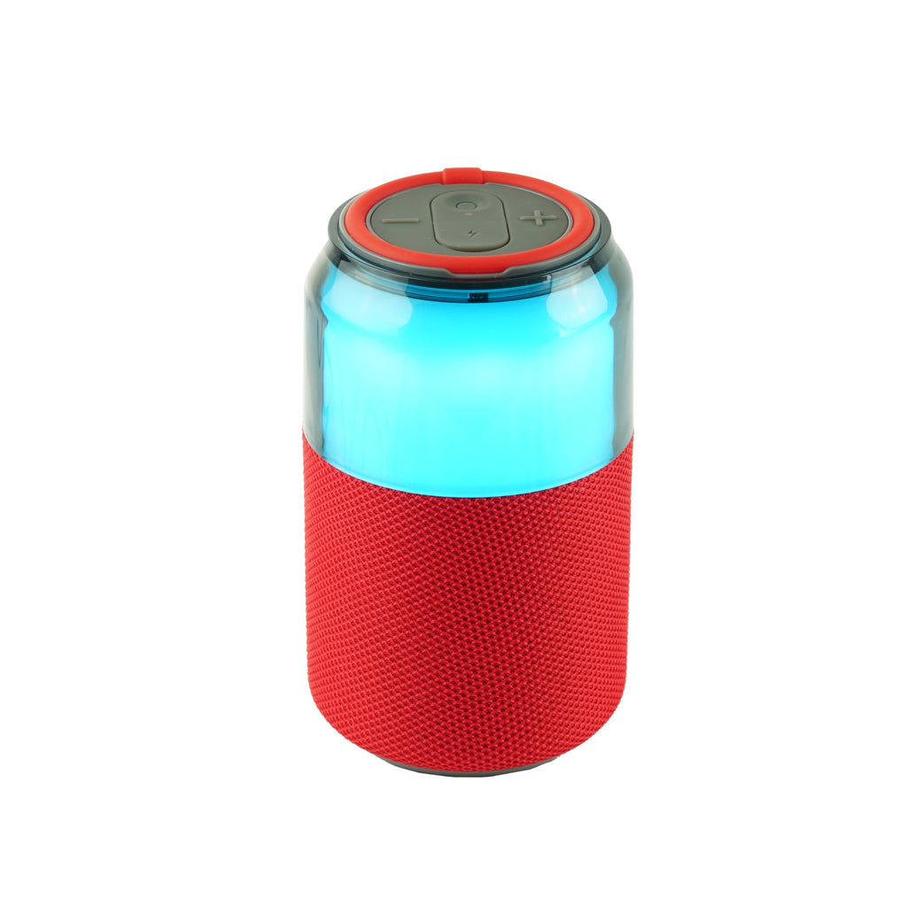 SuperSonic SodaBoom SC-2335BT portable Bluetooth LED speaker with TWS pairing, red