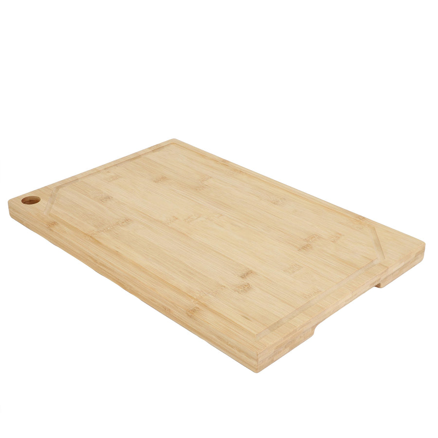 Elama 17.5 x 12 Inch Reversible Bamboo Cutting Board with Juice Groove and Handle