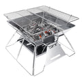 Brentwood BB-4X14SS folding stainless steel charcoal grill and fire pit
