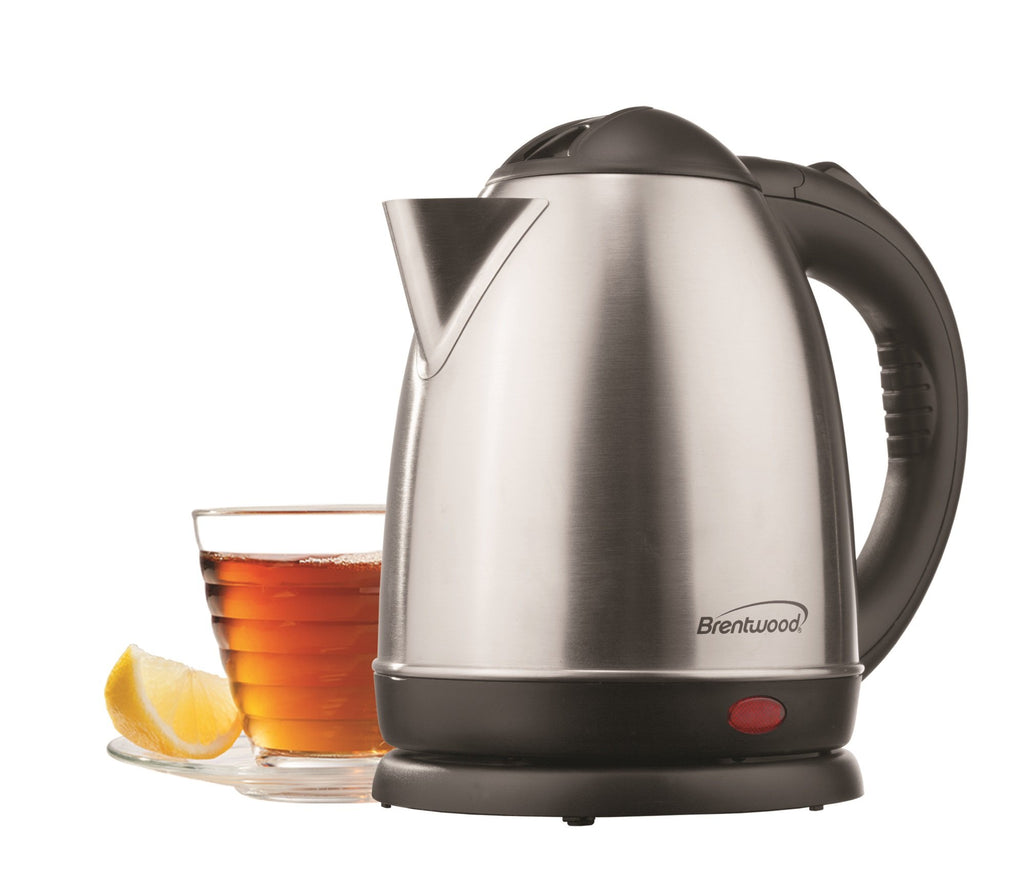 Brentwood KT-1780 Cordless Electric Kettle – 1.5L Stainless Steel with Auto Shut-Off (Silver)