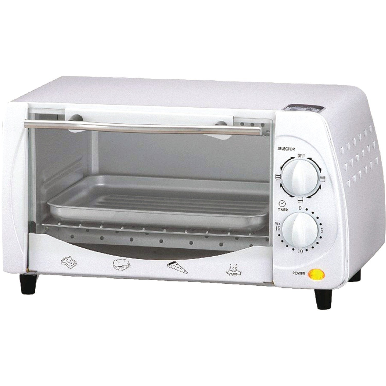 Brentwood white 9-liter 4-slice toaster oven broiler