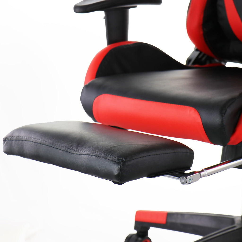Gamefitz GF-2002 Ergonomic Gaming Chair – Adjustable High-Back Racing-Style Office Chair (Black & Red)