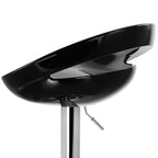 Elama Modern Retro Adjustable Bar Stool Set of 2 – Black with Chrome Swivel Base (ELM-2101)