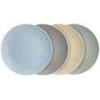 Elama Emilia 16-Piece Double-Bowl Stoneware Dinnerware Set – Speckled Multi-Color, Service for 4 with Pasta Bowls & Cereal Bowls