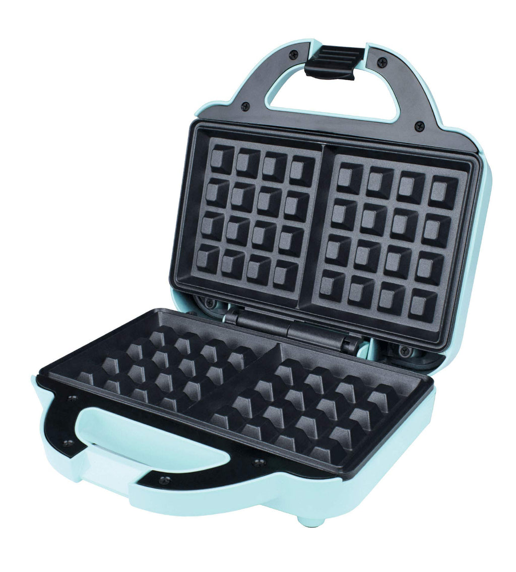 Brentwood TS-239BL Couture Purse Non-Stick Dual Waffle Maker – Blue Designer-Look Iron with Locking Handle