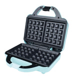 Brentwood TS-239BL Couture Purse Non-Stick Dual Waffle Maker – Blue Designer-Look Iron with Locking Handle