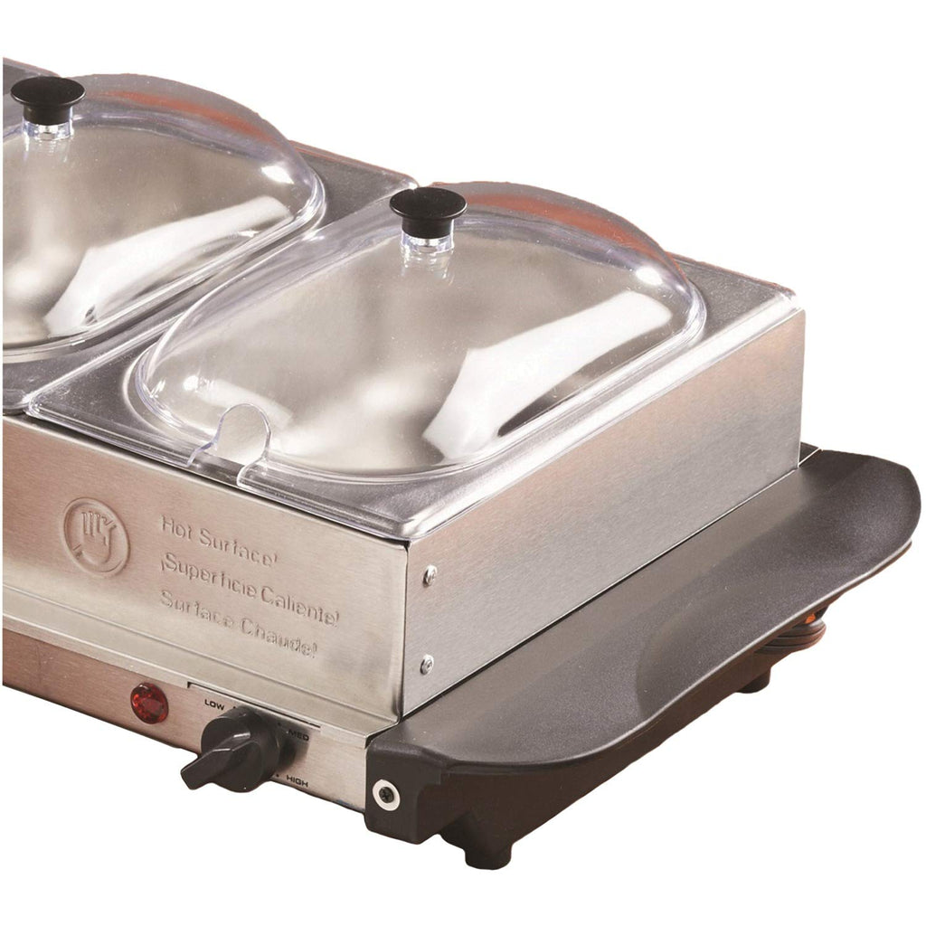 Brentwood BF-315 4.5-Quart Triple Buffet Server and Warming Tray, Stainless Steel