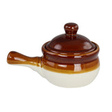 Elama 4-Piece Long-Handle 15-Ounce French Onion Soup Bowls with Lids
