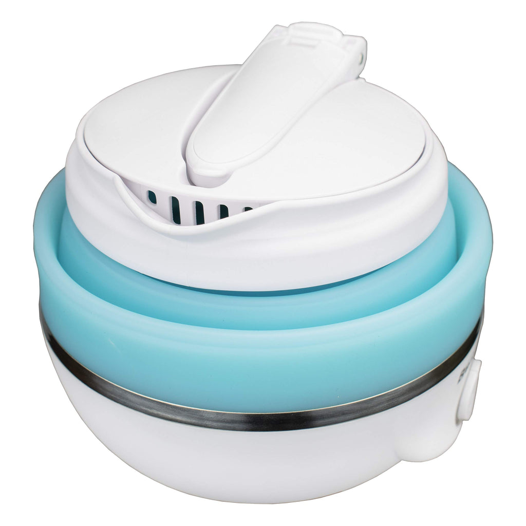 Brentwood KT-1508BL Dual Voltage 120/220V Collapsible Travel Kettle, 0.8 Liter, Blue